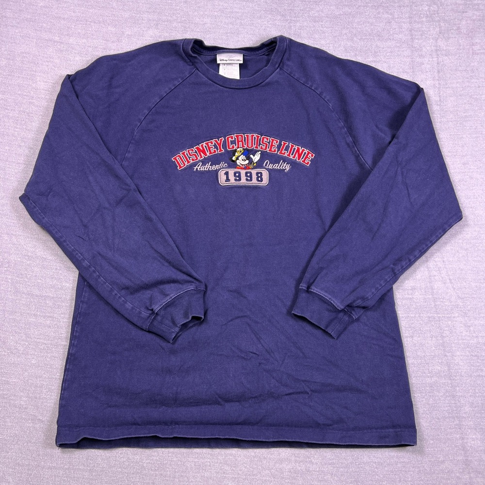 Disney Cruise Line 1998 Raglan Mickey Mouse Long Sleeve T-Shirt Mens M Navy Blue